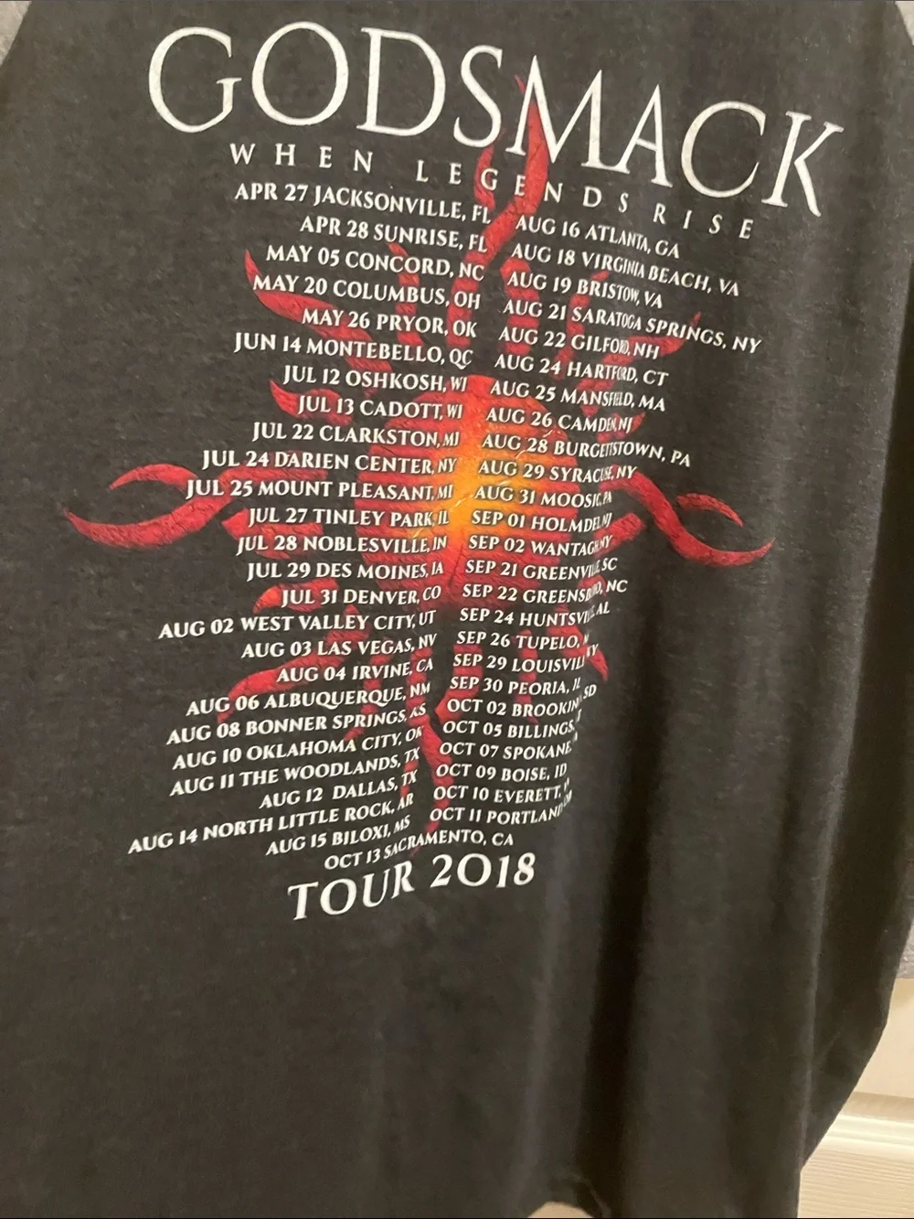Men’s Rare VINTAGE Long Sleeve Godsmack branded Tee — Black and Gray XL